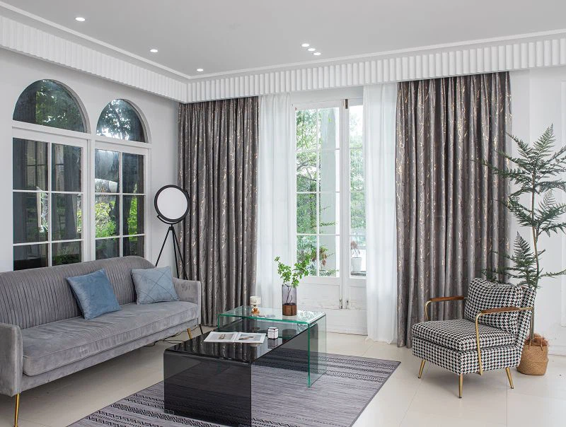 Tirai Baldu Holland dengan Corak Marmar dan Kerajang Emas