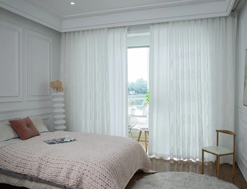 Skrin Tingkap Bersulam Renda Eropah Anti-Snag Tahan Matahari